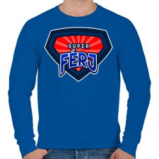 PRINTFASHION SUPERFÉRJ - Férfi pulóver - Királykék férfi pulóver, kardigán