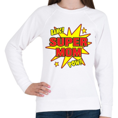 PRINTFASHION Supermom - Női pulóver - Fehér