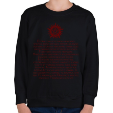 PRINTFASHION supernatural demoniac text red - Gyerek pulóver - Fekete