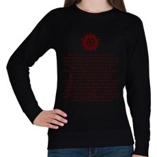 PRINTFASHION supernatural demoniac text red - Női pulóver - Fekete