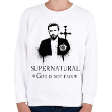 PRINTFASHION SUPERNATURAL GOD IS NOT FAIR - Gyerek pulóver - Fehér