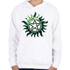 PRINTFASHION Supernatural (Odaát) - Gyerek kapucnis pulóver - Fehér