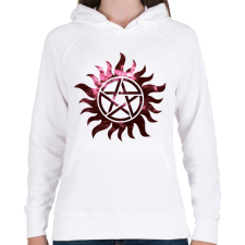 PRINTFASHION Supernatural (Odaát) - Női kapucnis pulóver - Fehér női pulóver, kardigán