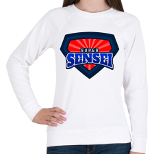 PRINTFASHION SUPERSENSEI - Női pulóver - Fehér női pulóver, kardigán