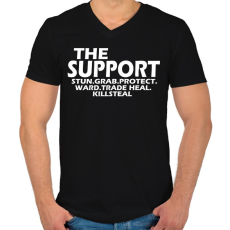 PRINTFASHION Support things - Férfi V-nyakú póló - Fekete