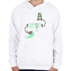 PRINTFASHION Support tresh - Gyerek kapucnis pulóver - Fehér