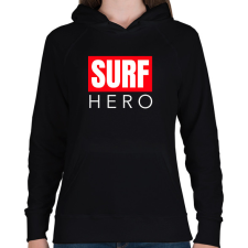 PRINTFASHION SURF HERO - Női kapucnis pulóver - Fekete női pulóver, kardigán