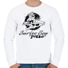PRINTFASHION Surfer Boy Pizza - Férfi pulóver - Fehér férfi pulóver, kardigán