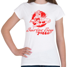 PRINTFASHION Surfer Boy Pizza - Női póló - Fehér