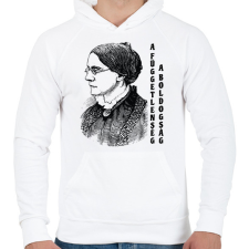 PRINTFASHION Susan B. Anthony idézet - Férfi kapucnis pulóver - Fehér női pulóver, kardigán