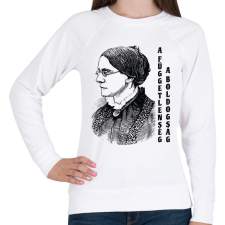PRINTFASHION Susan B. Anthony idézet - Női pulóver - Fehér női pulóver, kardigán