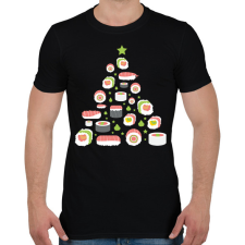 PRINTFASHION Sushi fenyőfa - Férfi póló - Fekete férfi póló