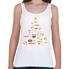 PRINTFASHION Sushi fenyőfa - Női atléta - Fehér női trikó