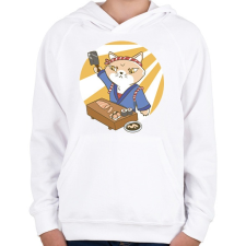 PRINTFASHION Sushi mester - Gyerek kapucnis pulóver - Fehér gyerek pulóver, kardigán