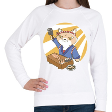 PRINTFASHION Sushi mester - Női pulóver - Fehér női pulóver, kardigán