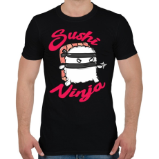 PRINTFASHION Sushi ninja - Férfi póló - Fekete