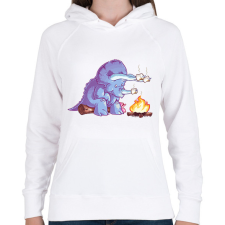 PRINTFASHION Sütögető triceratopsz  - Női kapucnis pulóver - Fehér női pulóver, kardigán