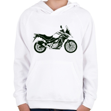 PRINTFASHION suzuki v-strom2 - Gyerek kapucnis pulóver - Fehér gyerek pulóver, kardigán