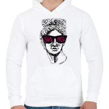 PRINTFASHION Swag 4 - Férfi kapucnis pulóver - Fehér férfi pulóver, kardigán