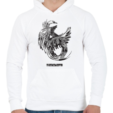 PRINTFASHION Swan - Férfi kapucnis pulóver - Fehér férfi pulóver, kardigán