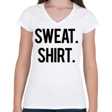 PRINTFASHION Sweat Shirt - Női V-nyakú póló - Fehér