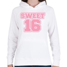PRINTFASHION Sweet 16 - Női kapucnis pulóver - Fehér női pulóver, kardigán