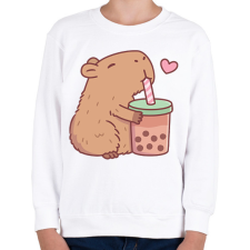 PRINTFASHION Sweet bubble tea - Gyerek pulóver - Fehér gyerek pulóver, kardigán