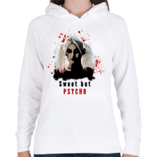 PRINTFASHION Sweet but Psycho - Női kapucnis pulóver - Fehér női pulóver, kardigán