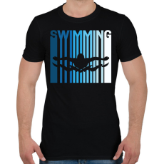 PRINTFASHION Swimming - Férfi póló - Fekete