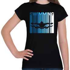 PRINTFASHION Swimming - Női póló - Fekete