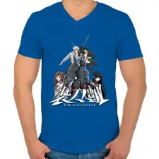 PRINTFASHION Sword Gai - Férfi V-nyakú póló - Királykék férfi póló