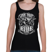 PRINTFASHION Szabad motoros - Női atléta - Fekete női trikó