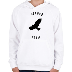 PRINTFASHION szabadmadár - Gyerek kapucnis pulóver - Fehér