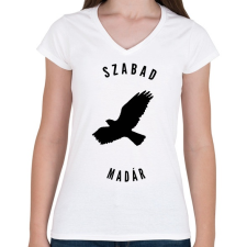 PRINTFASHION szabadmadár - Női V-nyakú póló - Fehér női póló
