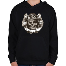 PRINTFASHION Szabadnak született - Gyerek kapucnis pulóver - Fekete gyerek pulóver, kardigán