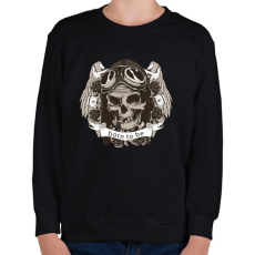 PRINTFASHION Szabadnak született - Gyerek pulóver - Fekete