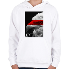 PRINTFASHION Szabadság - Gyerek kapucnis pulóver - Fehér gyerek pulóver, kardigán