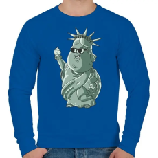 PRINTFASHION Szabadság-szobor - Férfi pulóver - Királykék