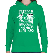PRINTFASHION Szabadság vagy halál - Női kapucnis pulóver - Zöld női pulóver, kardigán