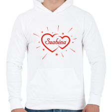 PRINTFASHION Szabina - Férfi kapucnis pulóver - Fehér férfi pulóver, kardigán