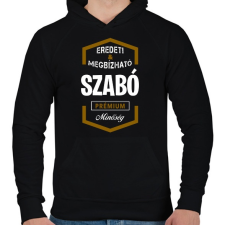 PRINTFASHION Szabó prémium minőség - Férfi kapucnis pulóver - Fekete férfi pulóver, kardigán