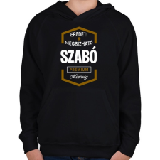 PRINTFASHION Szabó prémium minőség - Gyerek kapucnis pulóver - Fekete gyerek pulóver, kardigán