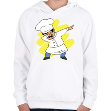 PRINTFASHION Szakács dab - Gyerek kapucnis pulóver - Fehér