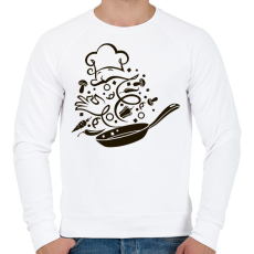 PRINTFASHION Szakács - Férfi pulóver - Fehér
