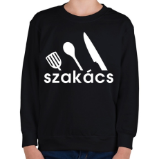 PRINTFASHION Szakács - Gyerek pulóver - Fekete