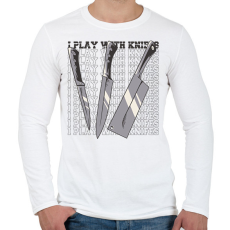 PRINTFASHION Szakács kések - Férfi hosszú ujjú póló - Fehér