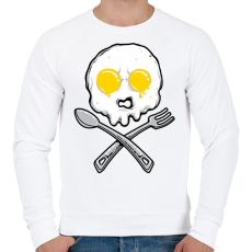 PRINTFASHION Szakács koponya - Férfi pulóver - Fehér