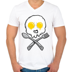 PRINTFASHION Szakács koponya - Férfi V-nyakú póló - Fehér