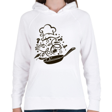 PRINTFASHION Szakács - Női kapucnis pulóver - Fehér női pulóver, kardigán
