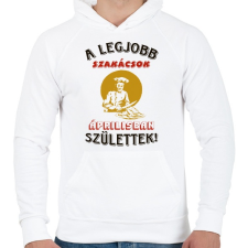 PRINTFASHION Szakács szülinapja április - Férfi kapucnis pulóver - Fehér férfi pulóver, kardigán